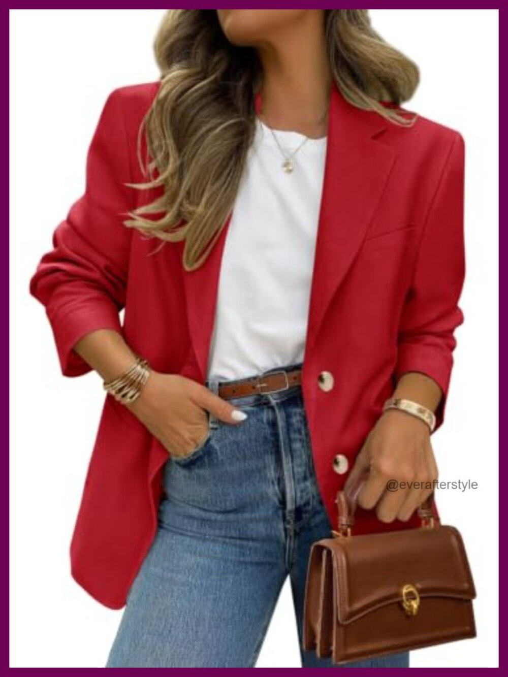 Women's Open Front Notch Lapel Fitted Business Blazer Suit Jacket